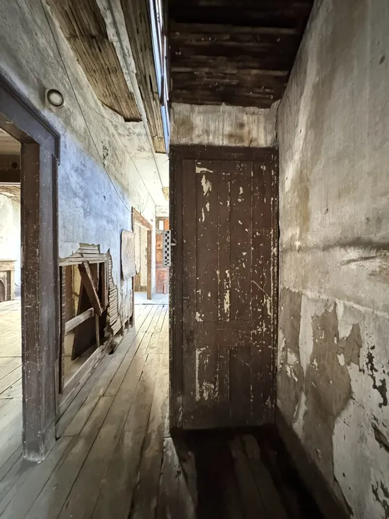 The Powder Room & Hallway before restoration